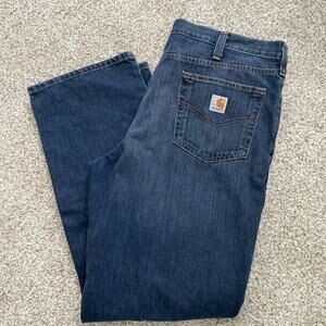 Carhartt Men's Jeans Relaxed Fit 38x32 Dark Blue Wash